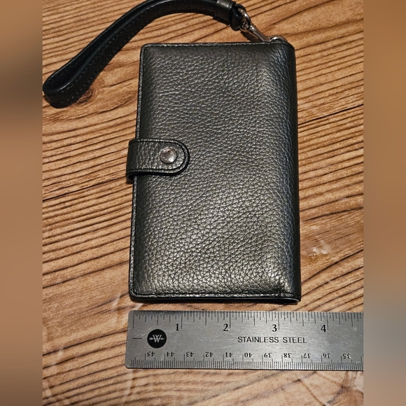 Coach Pebbled Leather Wallet Grey - Picture 8 of 10